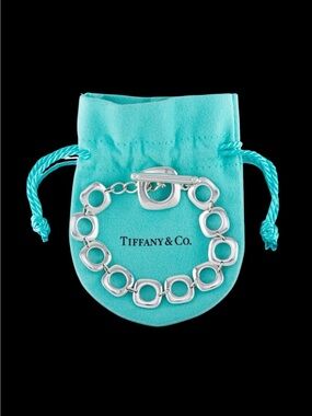 Tiffany&Co Sterling Silver modernist Toggle Bracelet 6.5” .81 oz